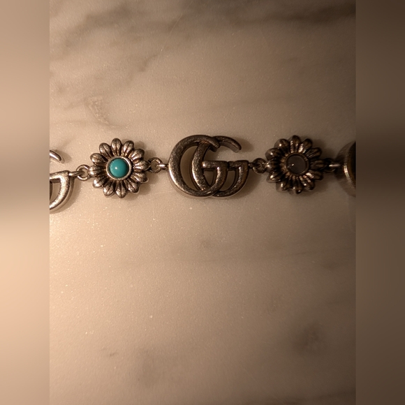Gucci Double G Logo with Flowers and Tiger's Head Bracelet - Picture 9 of 9